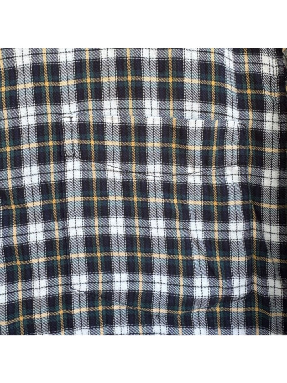 Lands End Mens Plaid Button-Up Shirt Black Yellow L Long Sleeve Cotton Blend - Picture 8 of 16
